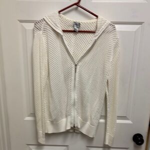 Chico's White Cardigan Sweater V-Neck Long Sleeve